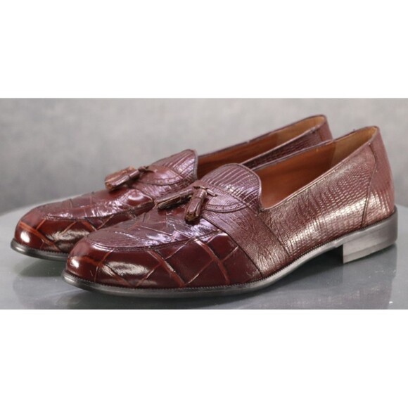 Stacy Adams Men\'s Slip Ons Loafers Shoes Size 13 M Genuine Leather Snake Print main image 9